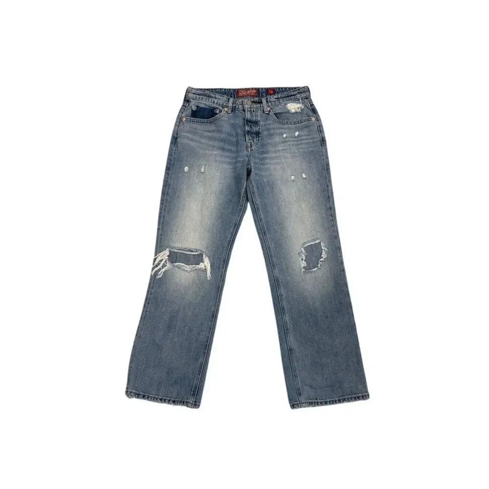 Lucky Brand 'Girl Next Door' Boyfriend Distressed Blue Jeans Size Women's 2 / 26